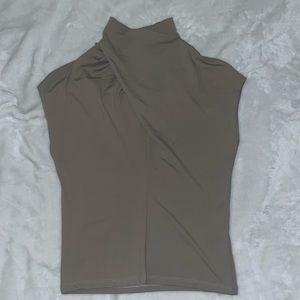 Zara (cowl neck/turtle neck) sleeveless top - taupe | Size US Small | NWT